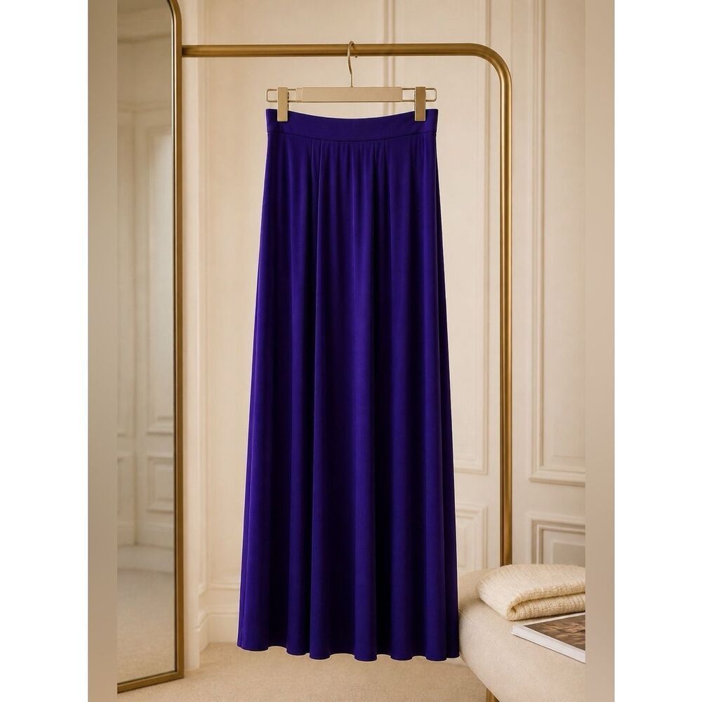 PURPLE MAXI SKIRT WITH ELASTIC WAIST SIZE LARGE